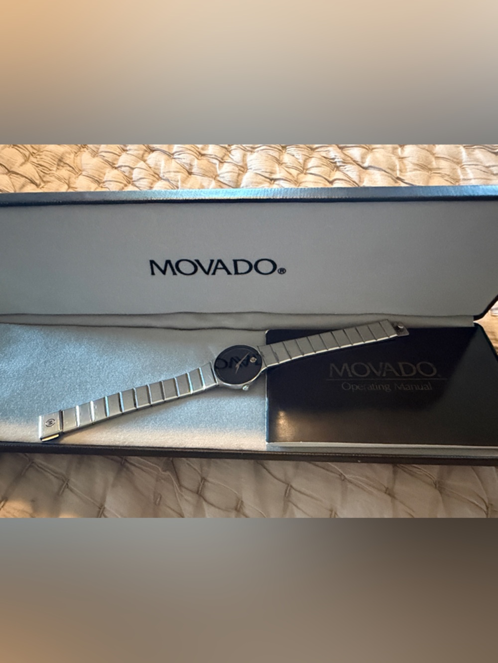 Movado Silver Black Museum Dial Women's Watch